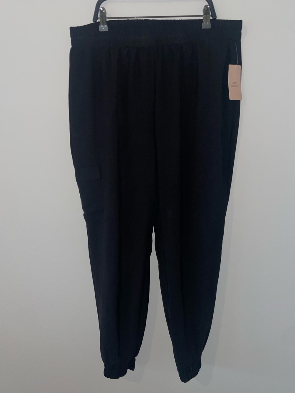 Como vintage XL Black Elastic Waist Cargo Joggers